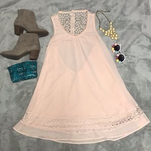 Backless Sheer Blush Dress